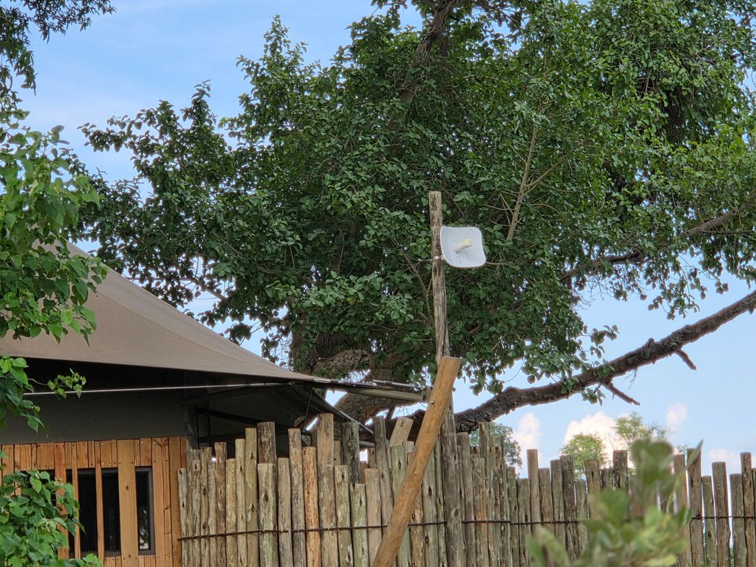 Starlink Receiver at North Island Okavango